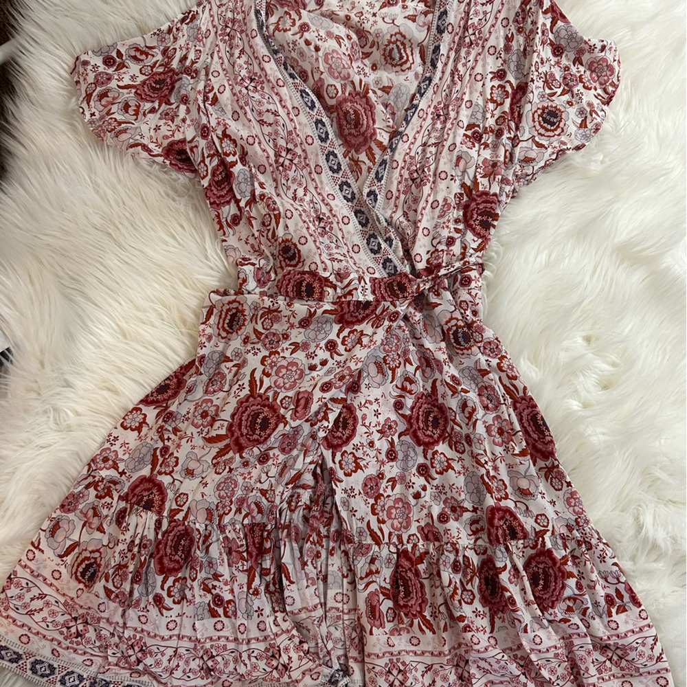[Zesica] V-Neck Wrap Dress - Size 2XL